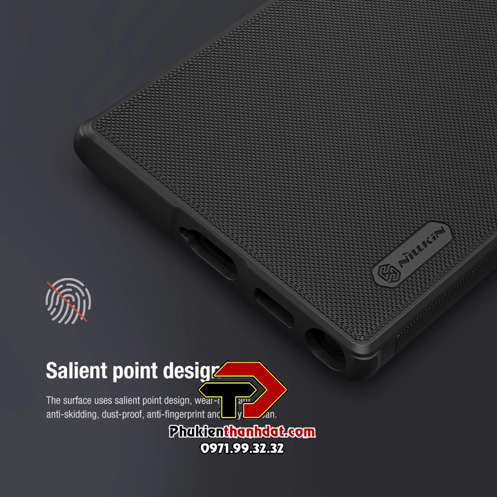 Ốp lưng cho SamSung Galaxy S23 Ultra chính hãng Nillkin dạng sần chống vân tay, chống va đập - Hàng chính hãng