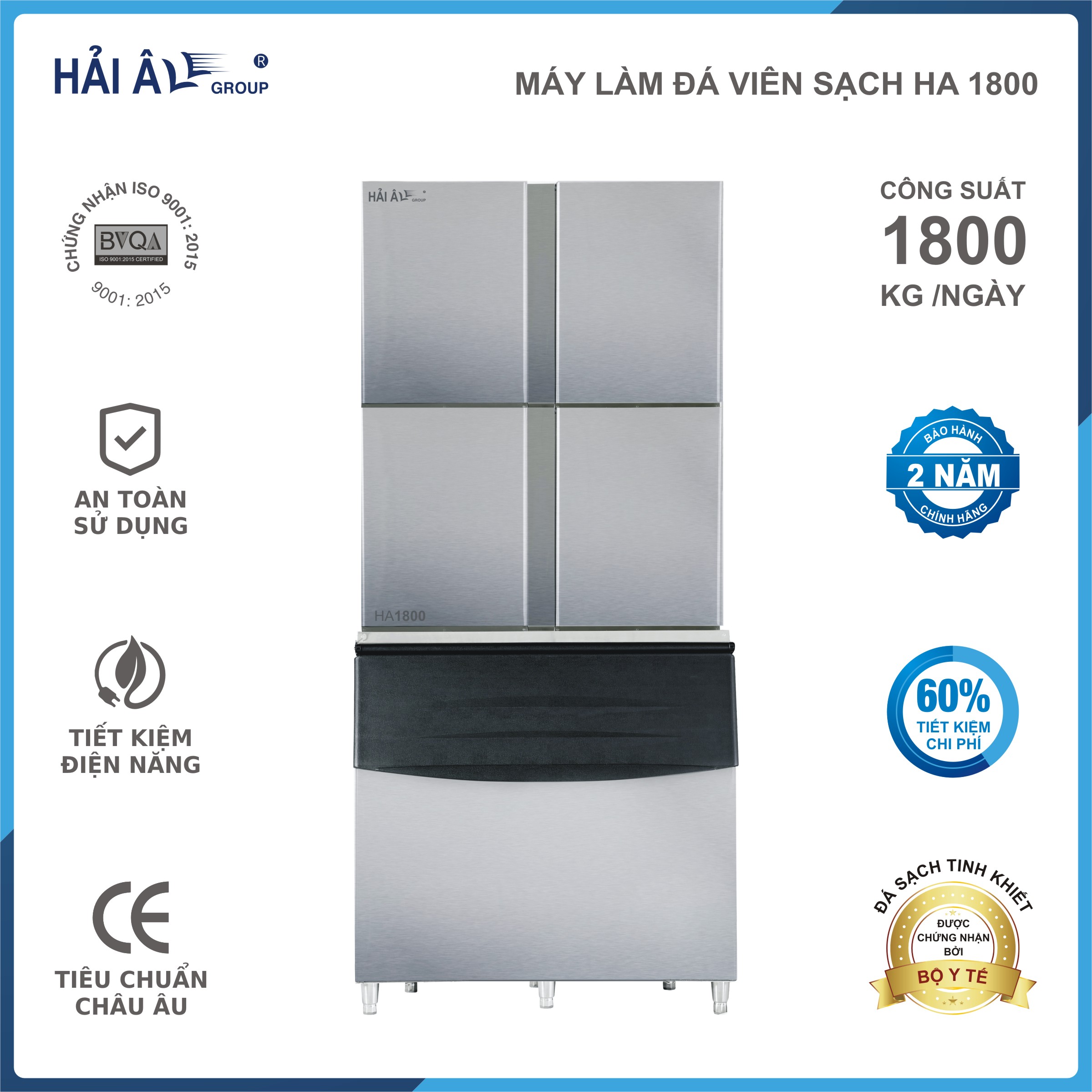 Máy Làm Đá Viên Hải Âu HA-1800