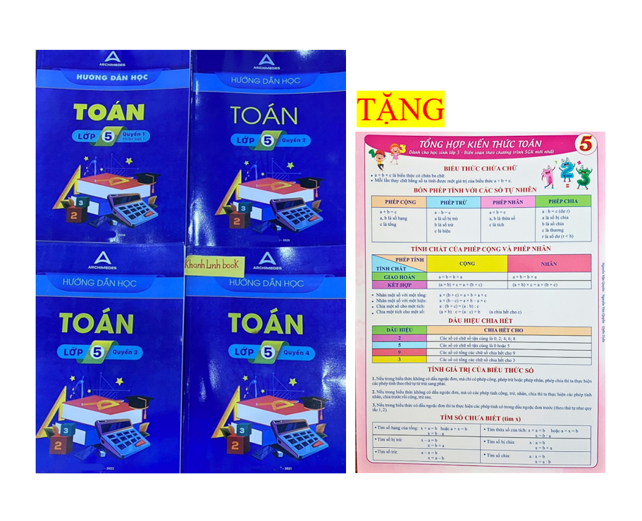 Sách - Combo 4 cuốn Hướng dẫn học toán lớp 5