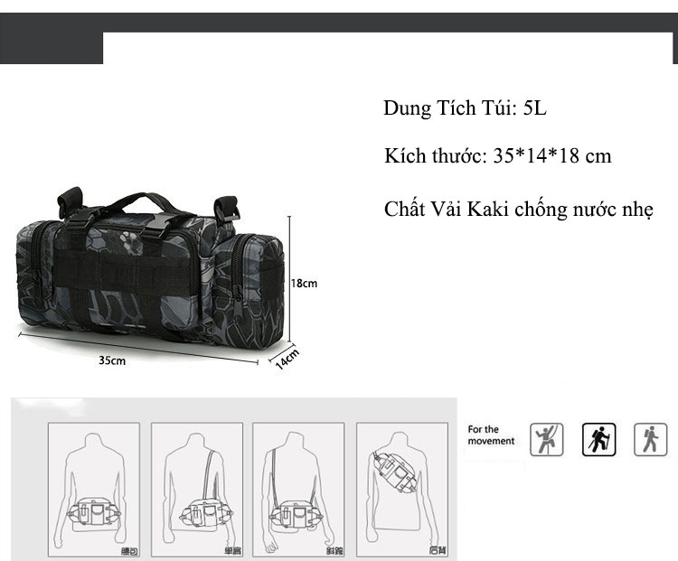 Túi Đeo Chéo Nam Cao Cấp Chống Nước Và Chống Xước, Phong Cách Phượt Mạnh Mẽ Khỏe Khoắn, Phù Hợp Dùng Thường Ngày, Du Lịch, Dã Ngoại