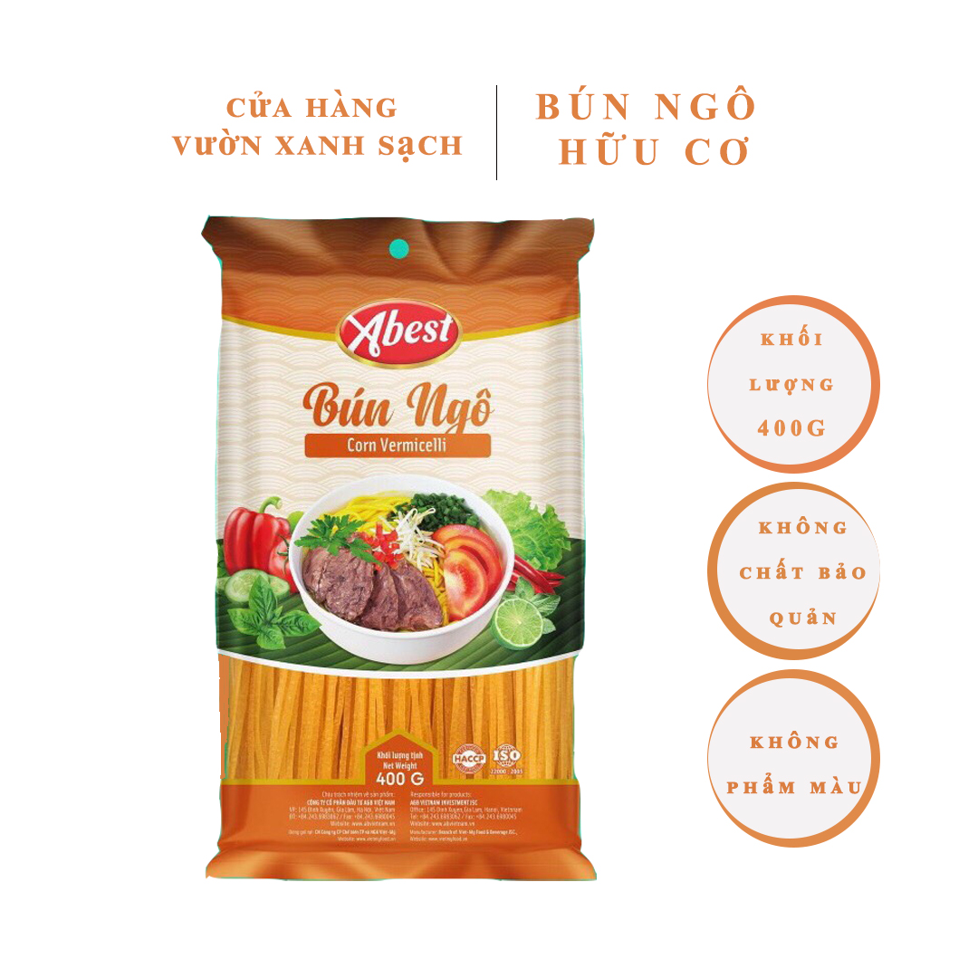 Bún ngô ABEST / Khối lượng 400g /Bún khô Hữu Cơ/Làm từ ngô cao bằng