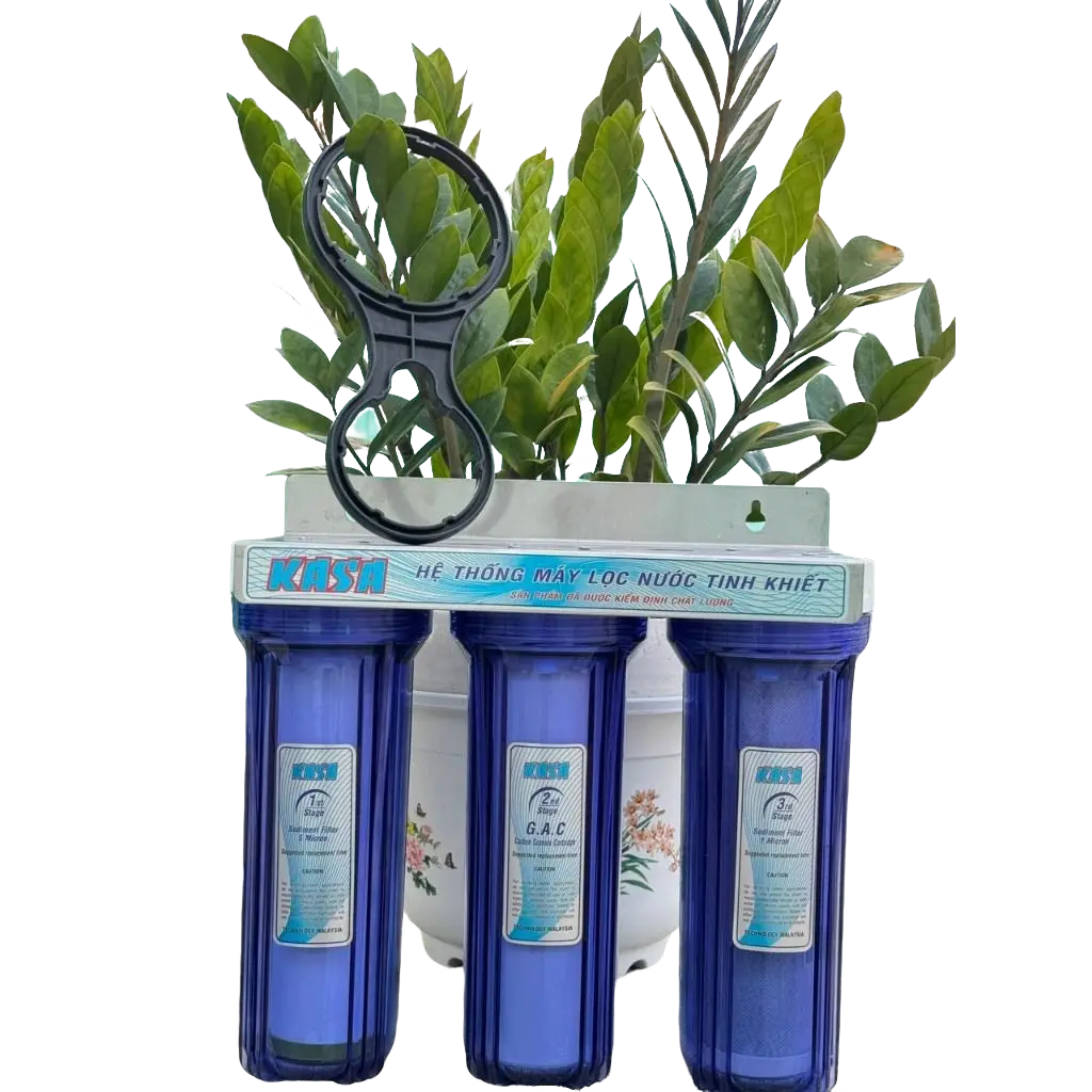 Bộ 3 cốc lọc thô trong suốt Kasa- Cốc Organic 10inch cao cấp dùng lọc thô, lắp trước máy lọc nước, rửa rau, lọc nước bể cá.../ hàng chính hãng