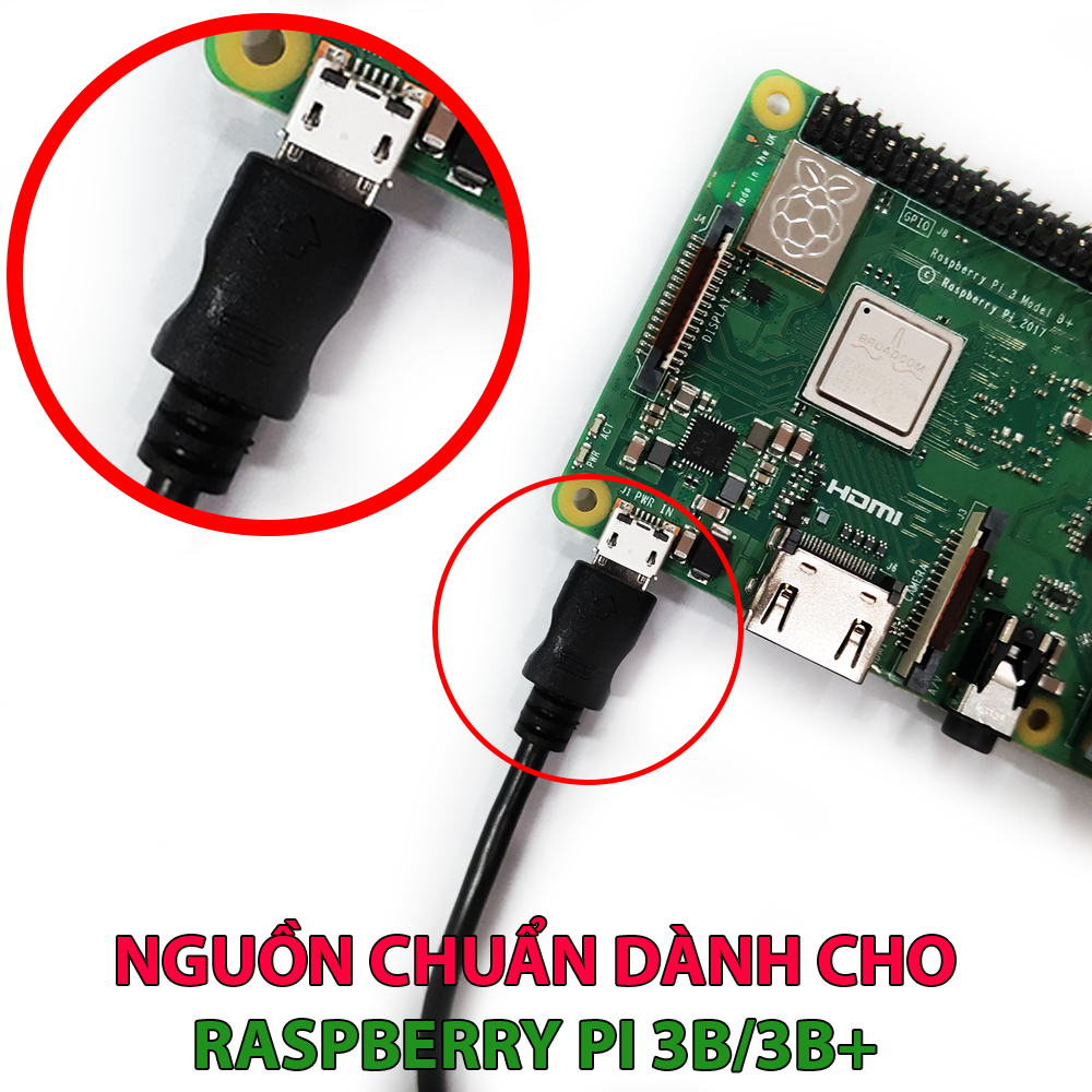 Nguồn chuẩn 5.1V, 2.5A Multicomp dành cho Raspberry Pi 3B/3B+, Euro / UK Plug - Hàng Chính Hãng