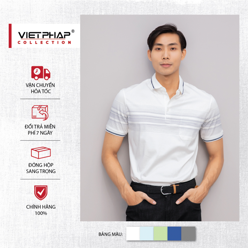 Áo Thun Cotton Lạnh Cao Cấp VIỆT PHÁP / Form Luxury - Chất liệu cotton co dãn và thấm hút mồ hôi tốt 31771