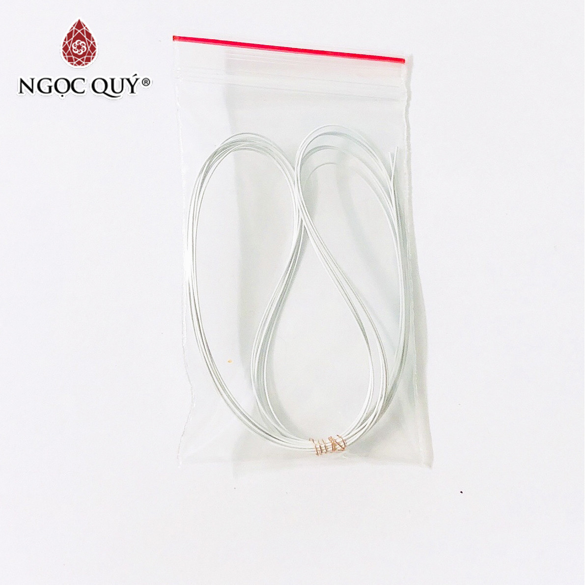 Bó 2M Dây Cước Kim Loại Bọc Nhựa 0.5Mm Xỏ Vòng Có Khoá - Trắng