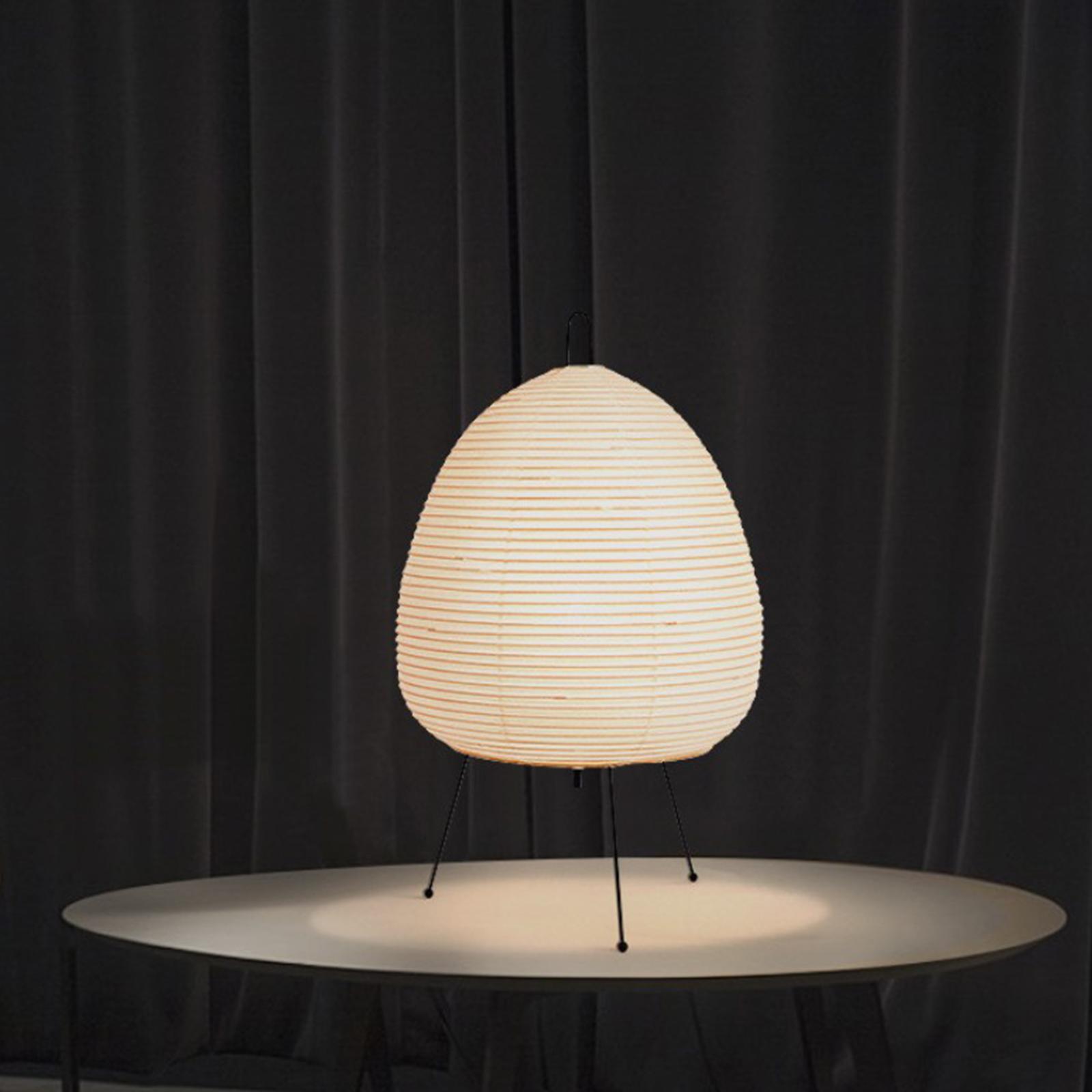 Modern Desk Lamp with Metal Stand Paper Lantern for Dresser Dorm Office
