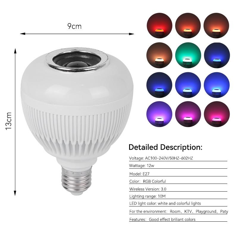 Loa bóng đèn LED Bluetooth Loa âm thanh với chức năng âm thanh E27 Bóng đèn ứng dụng điện thoại thông minh Điều khiển RGBW có thể thay đổi màu Thay đổi màu