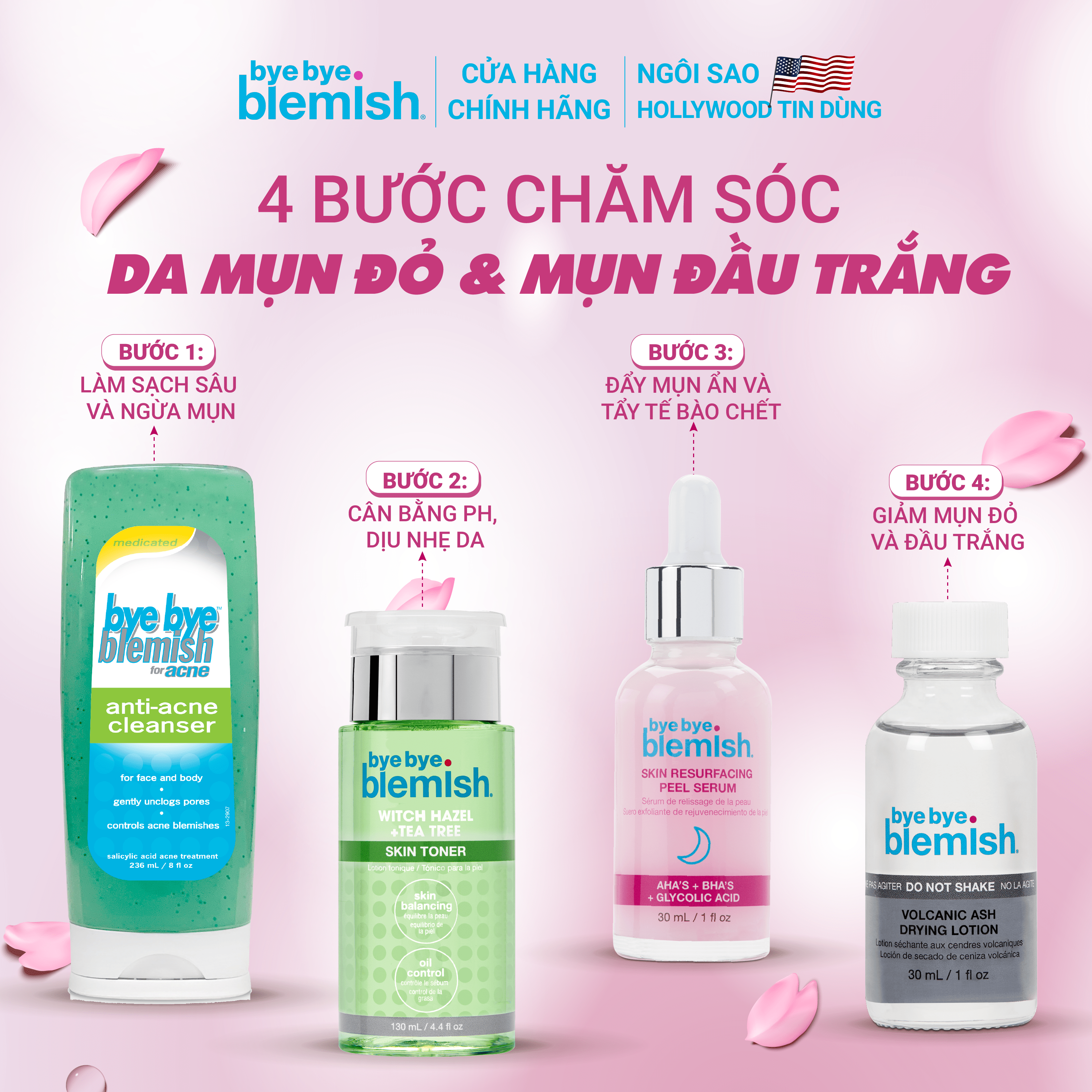 Chấm Mụn Tro Núi Lửa Giảm Mụn Nhanh Sau 1 Đêm Dành Cho Mụn Trắng, Sưng Đỏ Bye Bye Blemish Volcanic Ash Drying Lot