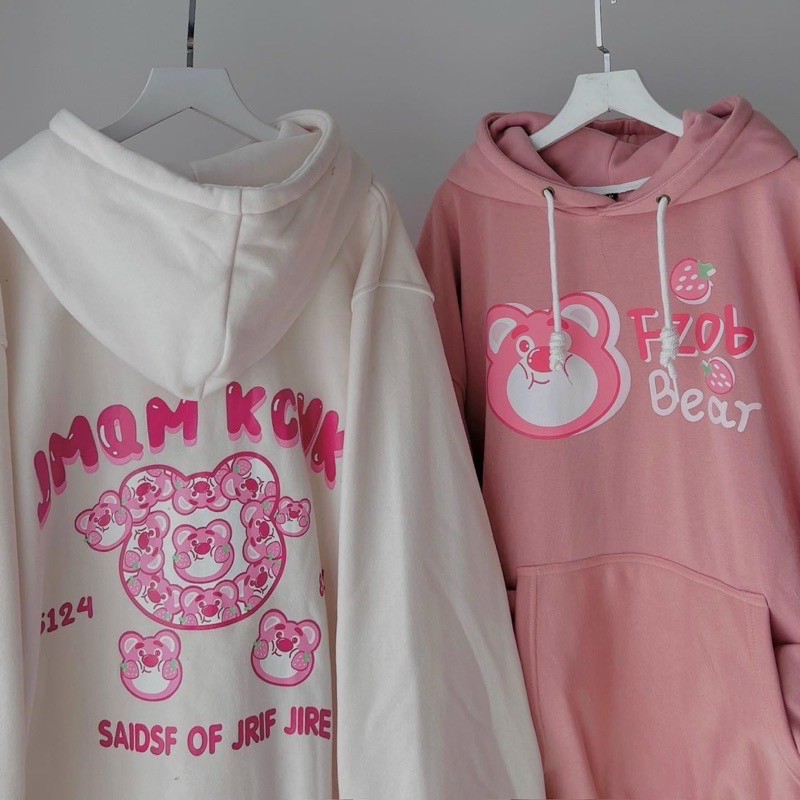 Áo Hoodie Chữ Fzob BEAR GẤU Phối Túi Cặp Đôi Nam Nữ Siêu Xinh - FREESHIP -  Khoác Nỉ Có Nón Mũ 2 Lớp Rộng Unisex