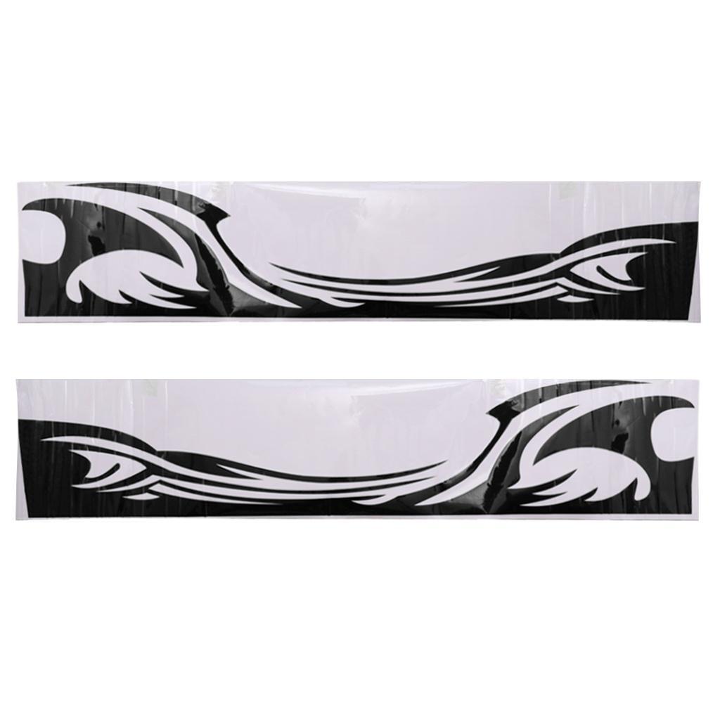 2 Pieces Waterproof Flame Graphics Body Side Decal Car Decal Stickers Black