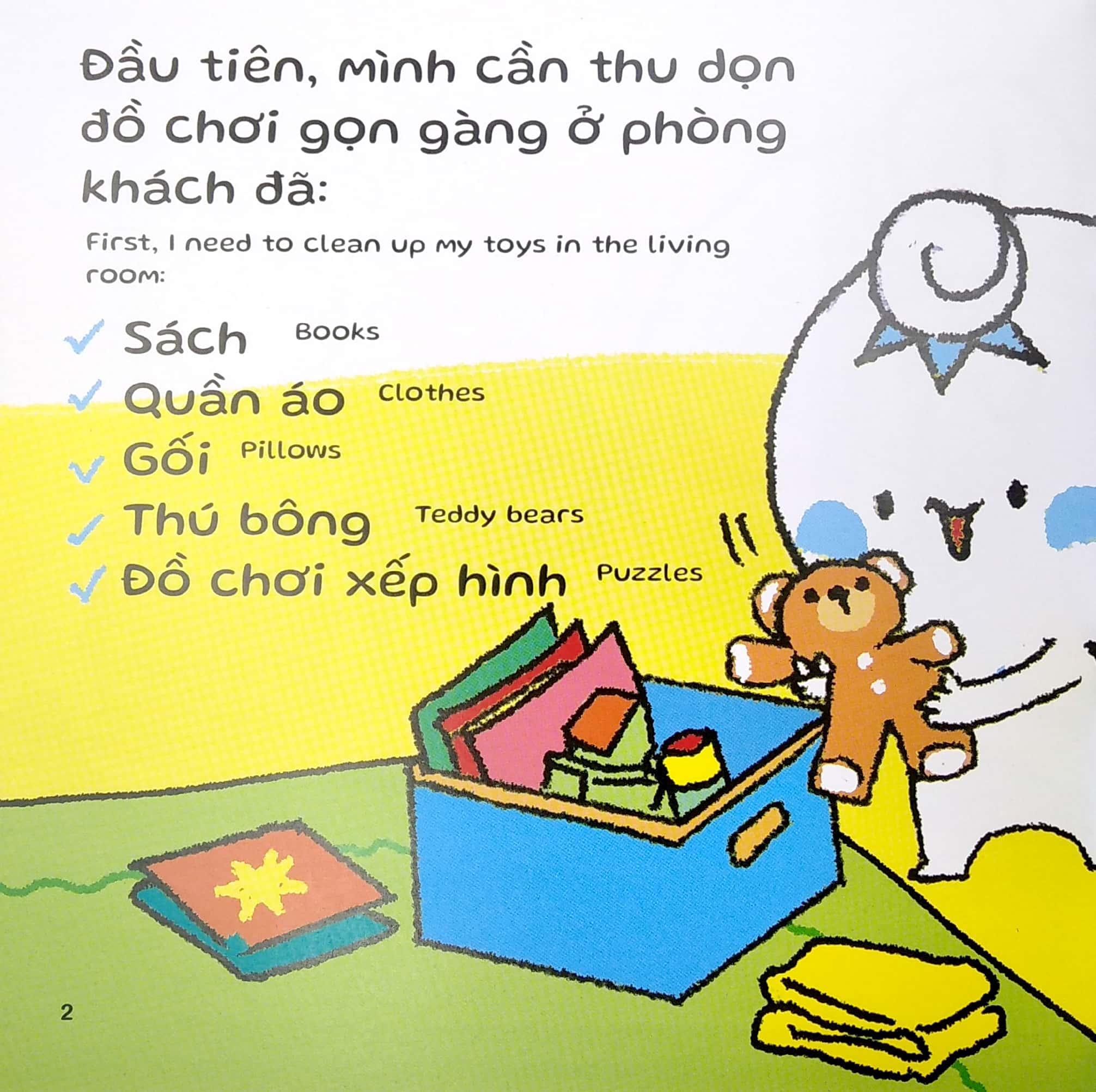 Sách Ehon Miu Miu Tự Lập Phần 2 Song Ngữ - Dọn Nhà