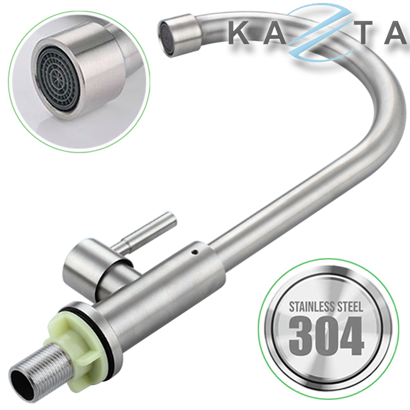 Vòi rửa bát lạnh KAZTA KZ-4A2 thân tròn inox SUS304