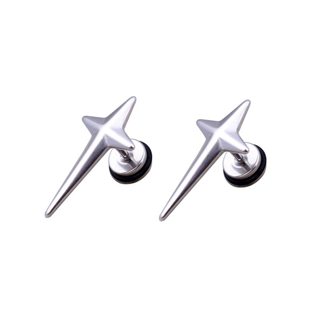 Fashion Unisex  Stainless Steel Cross Earrings Ear Studs Jewelry