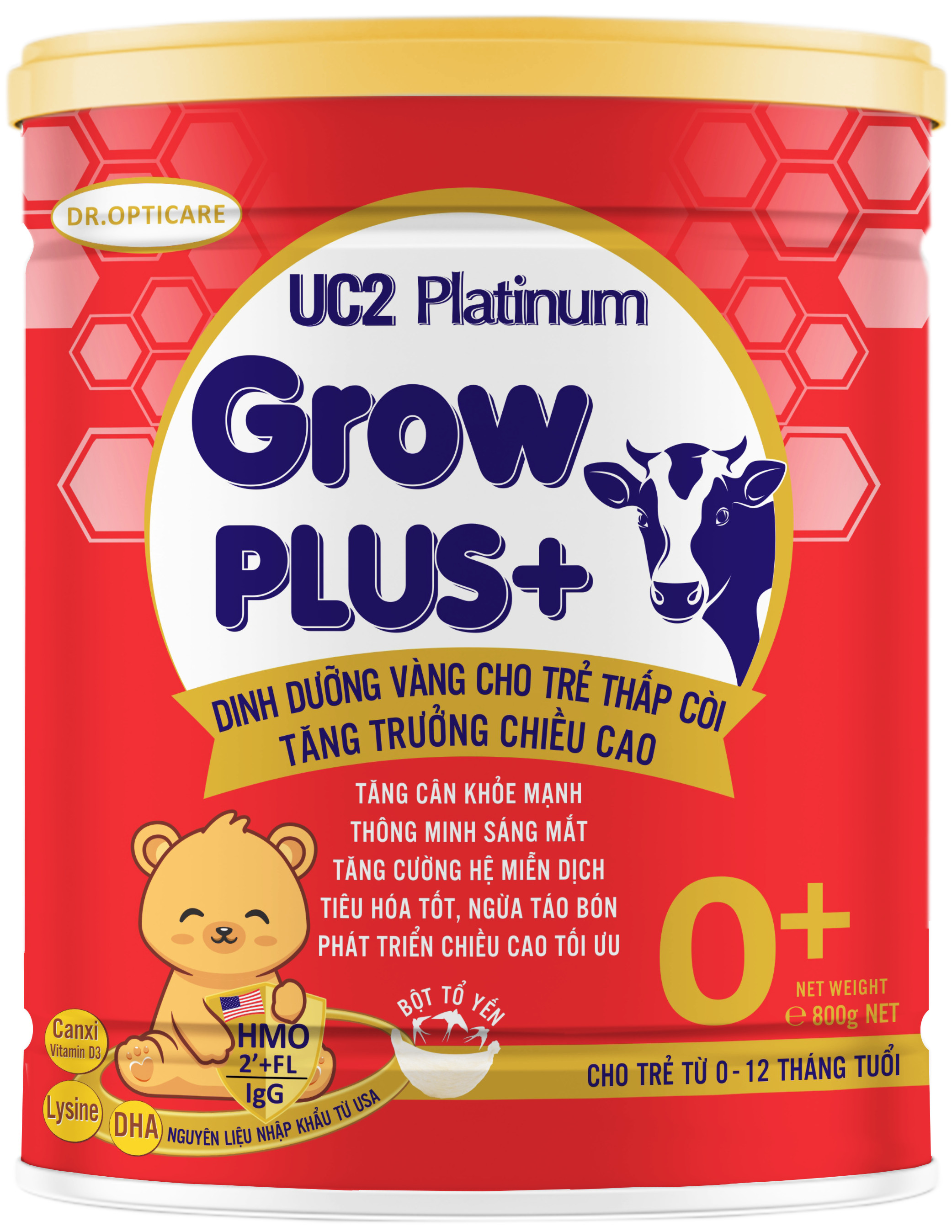 Sữa bột UC2 GROW PLUS 0+ lon 800G (dành cho trẻ suy dinh dưỡng)