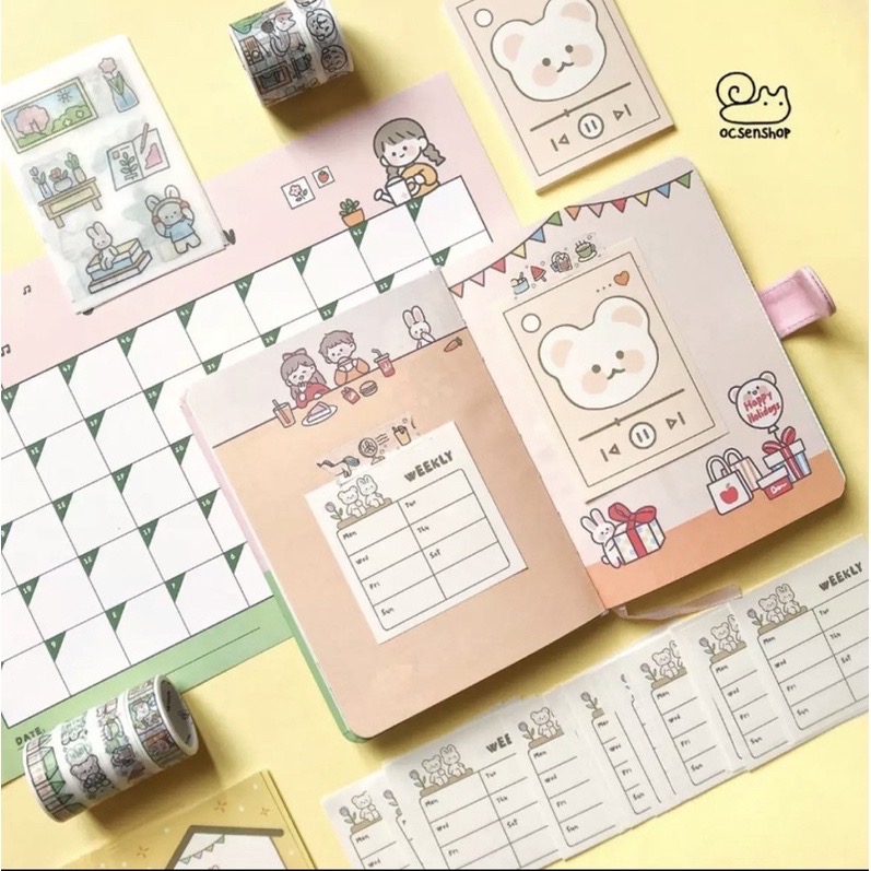 SET QUÀ TẶNG SỔ TAY KÈM GIẤY NOTE - WASHI - STICKER