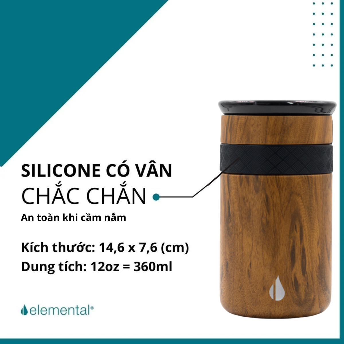 LY GIỮ NHIỆT ELEMENTAL ARTISAN MÀU HOA VĂN