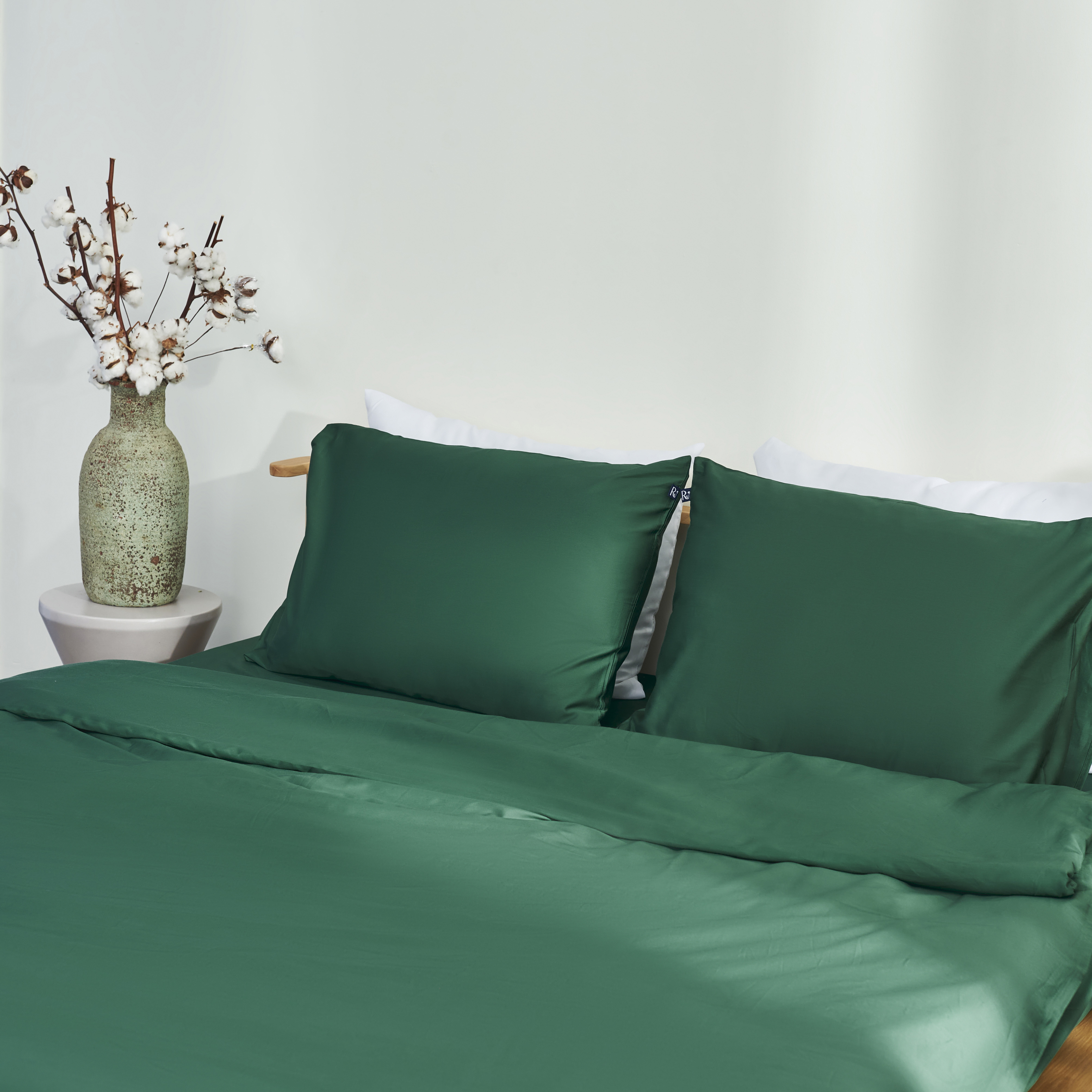 Bộ 2 Vỏ Gối Nằm Cotten Sateen Ru9 100% từ thiên nhiên - Kích thước 50 x 70cm - 7 Màu Sắc