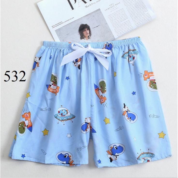 Quần đùi hoạt hình dễ thương cute thun eo co giãn kate thái BK12