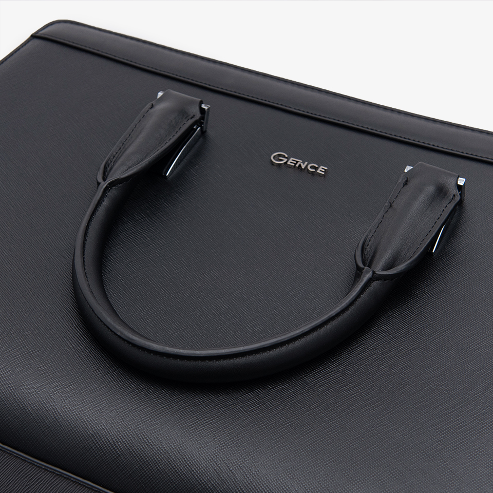 Cặp Da Nam Túi Xách Đựng Laptop GENCE CDX11 Chất Liệu Da Bò Cao Cấp Màu Đen
