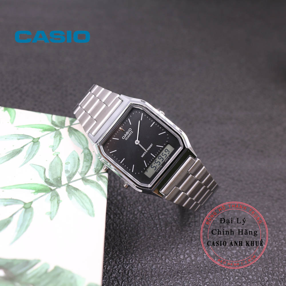 Đồng Hồ Nam Dây Thép Casio AQ-230A-1DMQ - Trắng