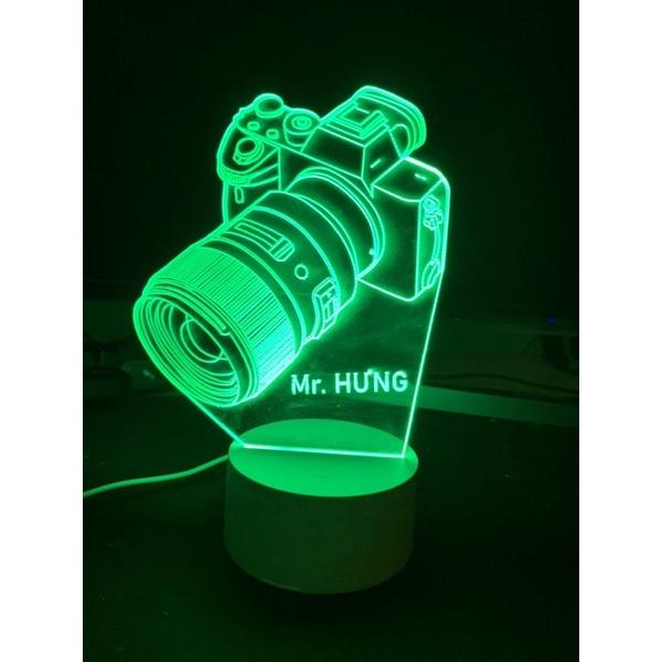 Đèn Led 3D kiểu máy ảnh - cho dân chụp hình gắn được tên