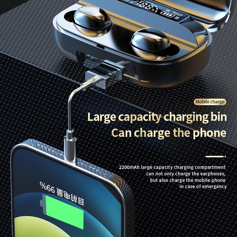 Tai Nghe Không Dây T6 TWS Bluetooth 5.2 2200mAh 9D Chống Thấm Nước Có Micro Chất Lượng Cao