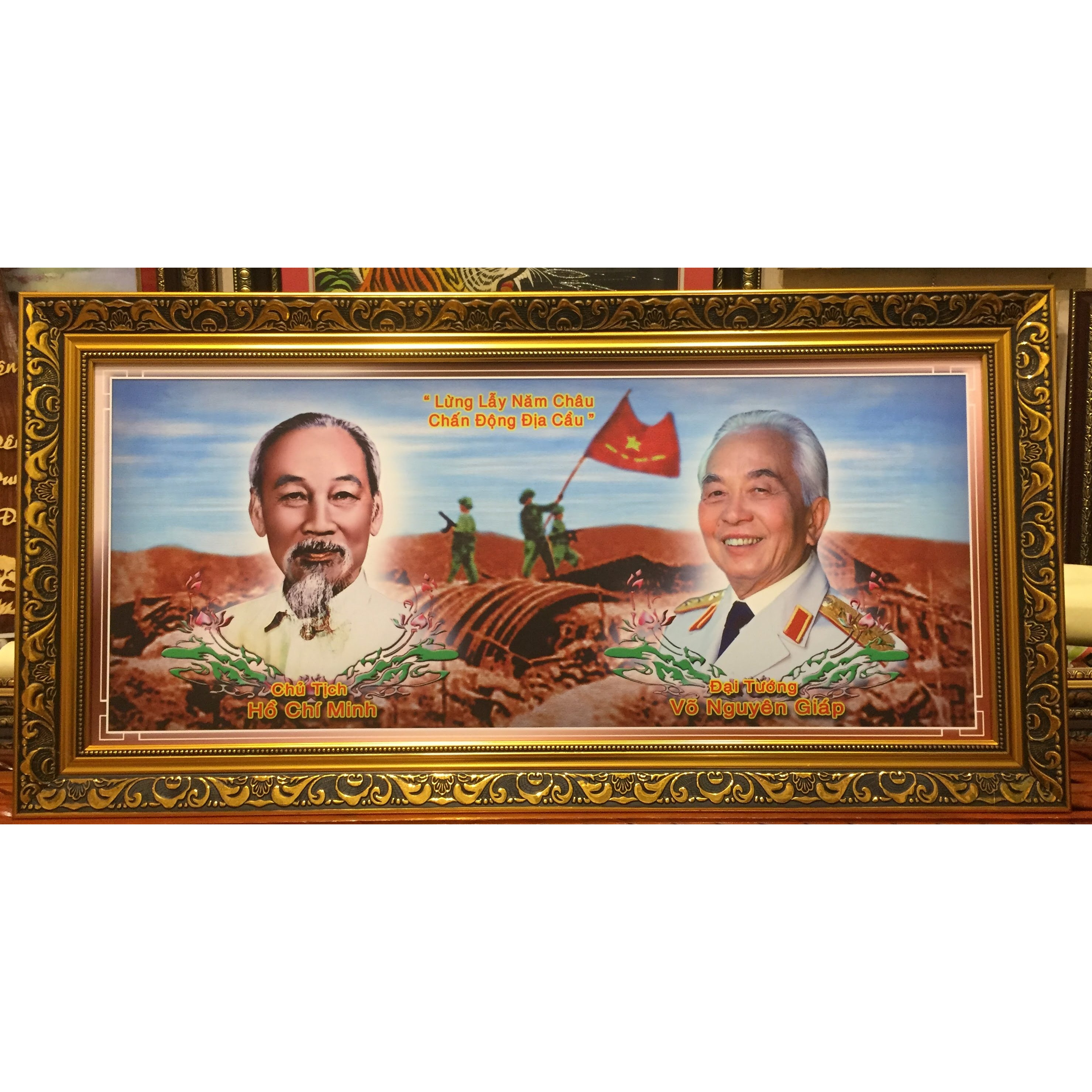 Tranh in dầu Bác Hồ Bác Giáp - IN088