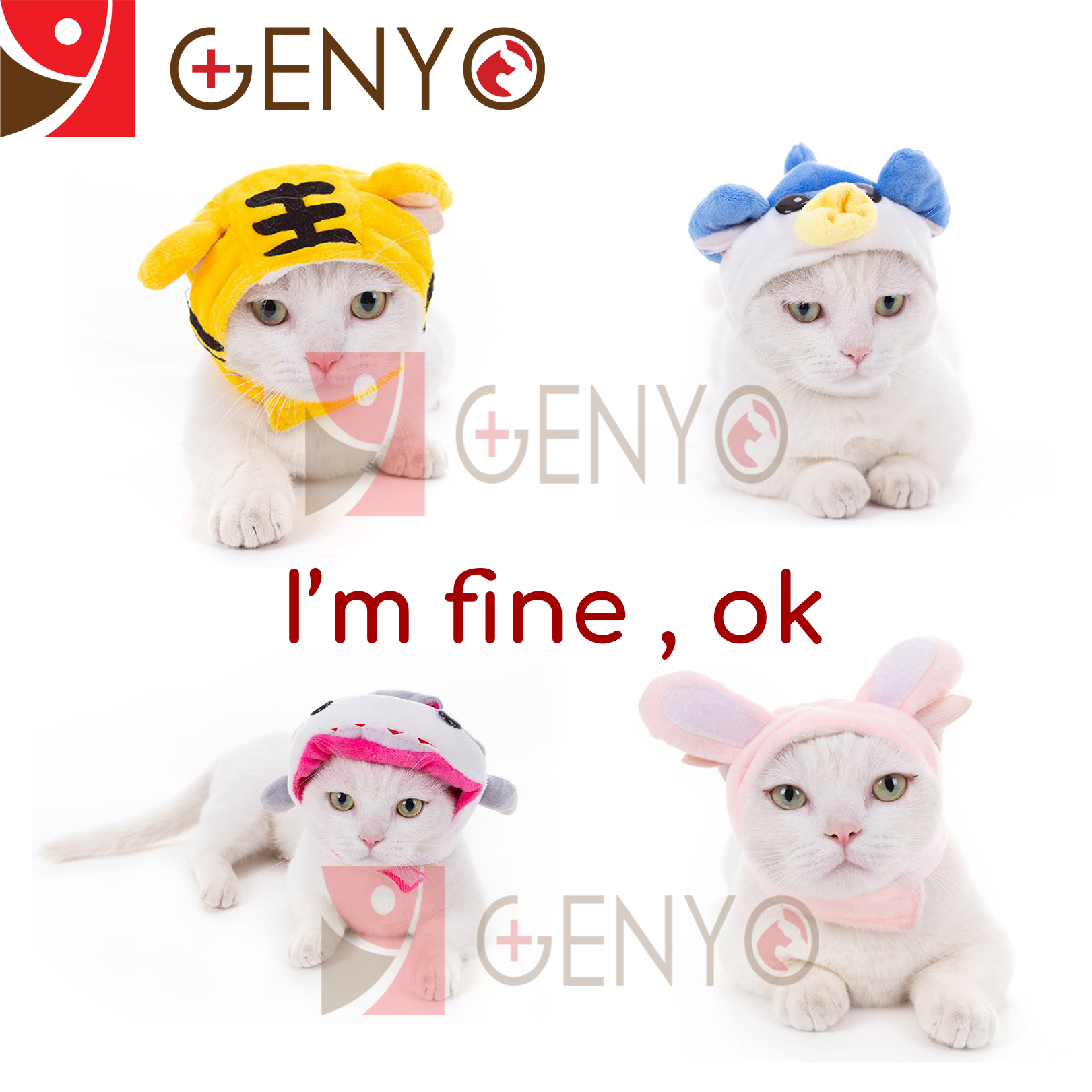 Nón trùm đầu cho thú cưng - Genyo pet hat 003 ( một cái, màu và mẫu giao ngẫu nhiên )