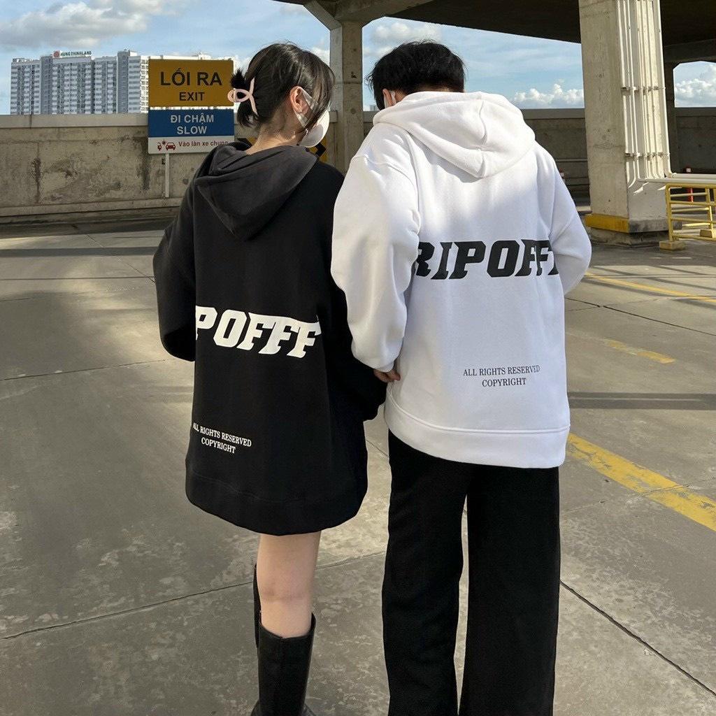 Áo Hoodie Nỉ Bông In RipOff Unisex Nam Nữ Form Rộng