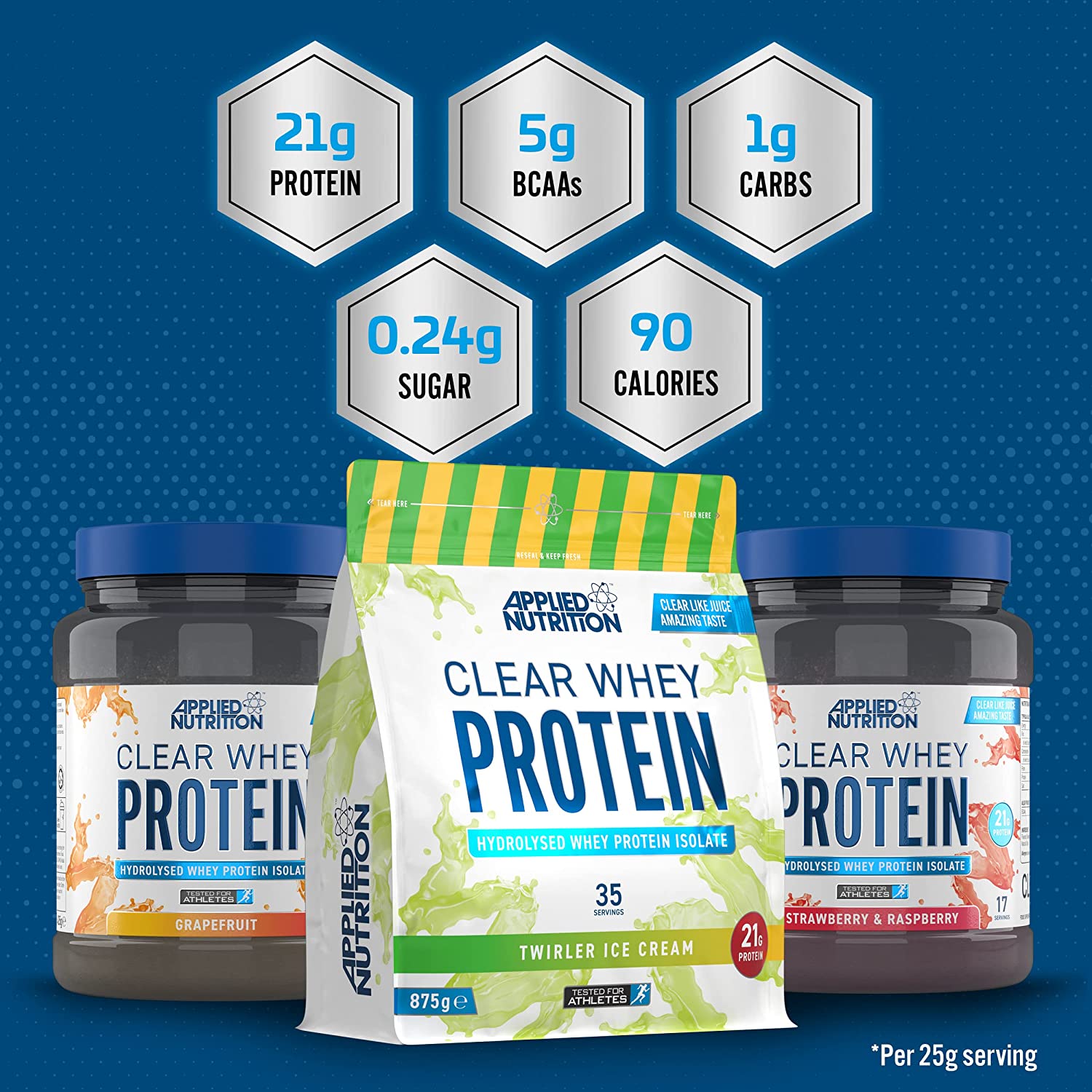 Clear Whey Protein Hyrolyzed Applied Nutrition - Whey Protein Hydrolyzed Hỗ Trợ Tăng Cơ Hấp Thu Nhanh Hương Vị Trái Cây