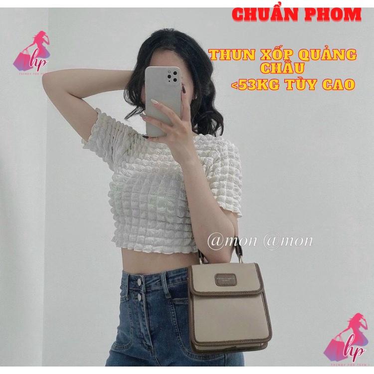 Áo kiểu croptop nữ đẹp ôm body tay ngắn dễ thương thời trang 2021 phong cách hàn-A163