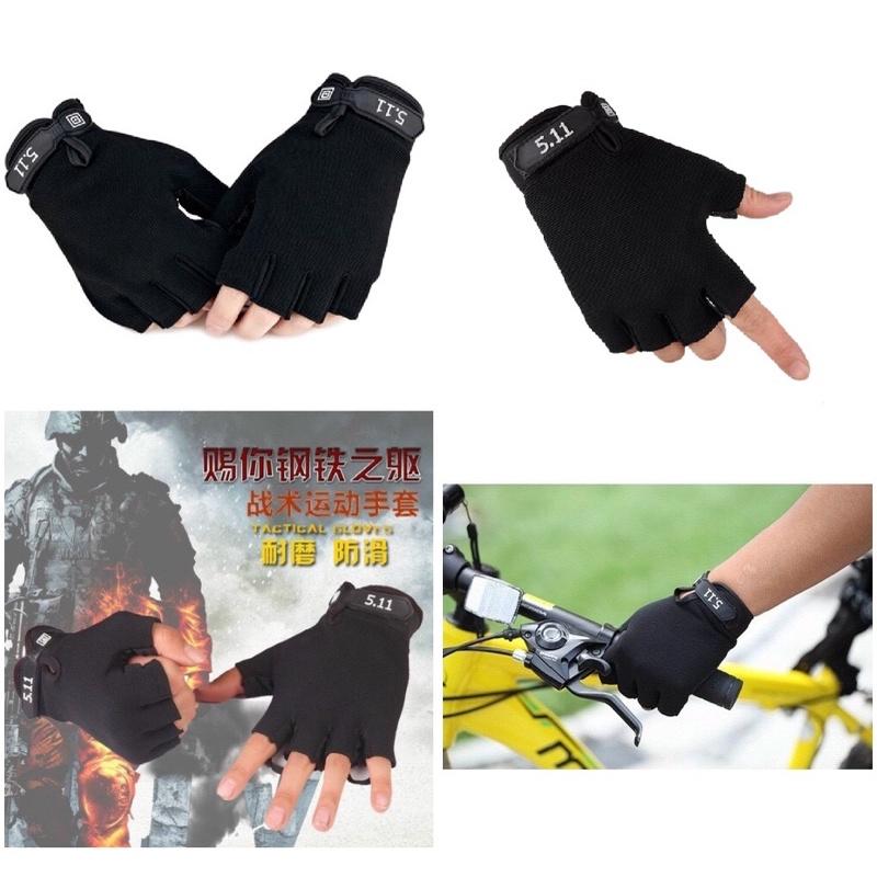 GĂNG TAY HỞ NGÓN ĐI PHƯỢT TẬP GYM TACTICAL 5.11 BLACK