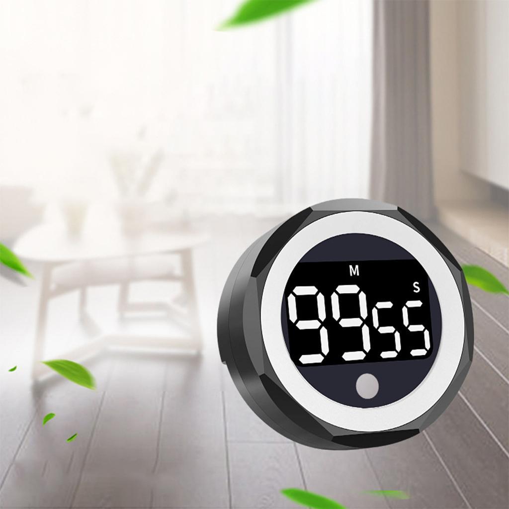 Digitial Timer Manual Knob Alarm Clock Stopwatch Kitchen Meeting Cooking