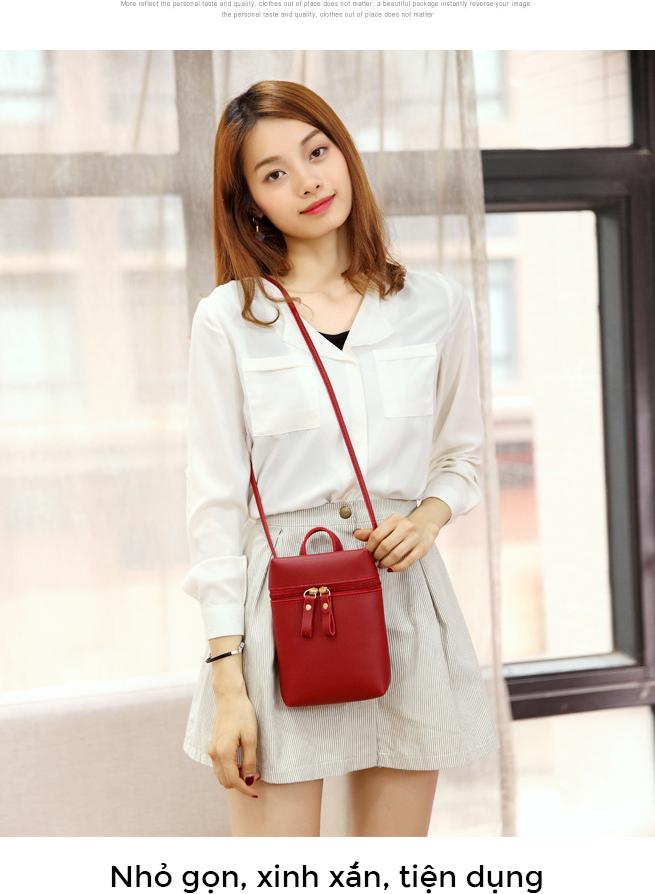 Túi ví đeo vai nữ mini kiểu dáng Hàn Quốc đựng tiền, điện thoại, mỹ phẩm