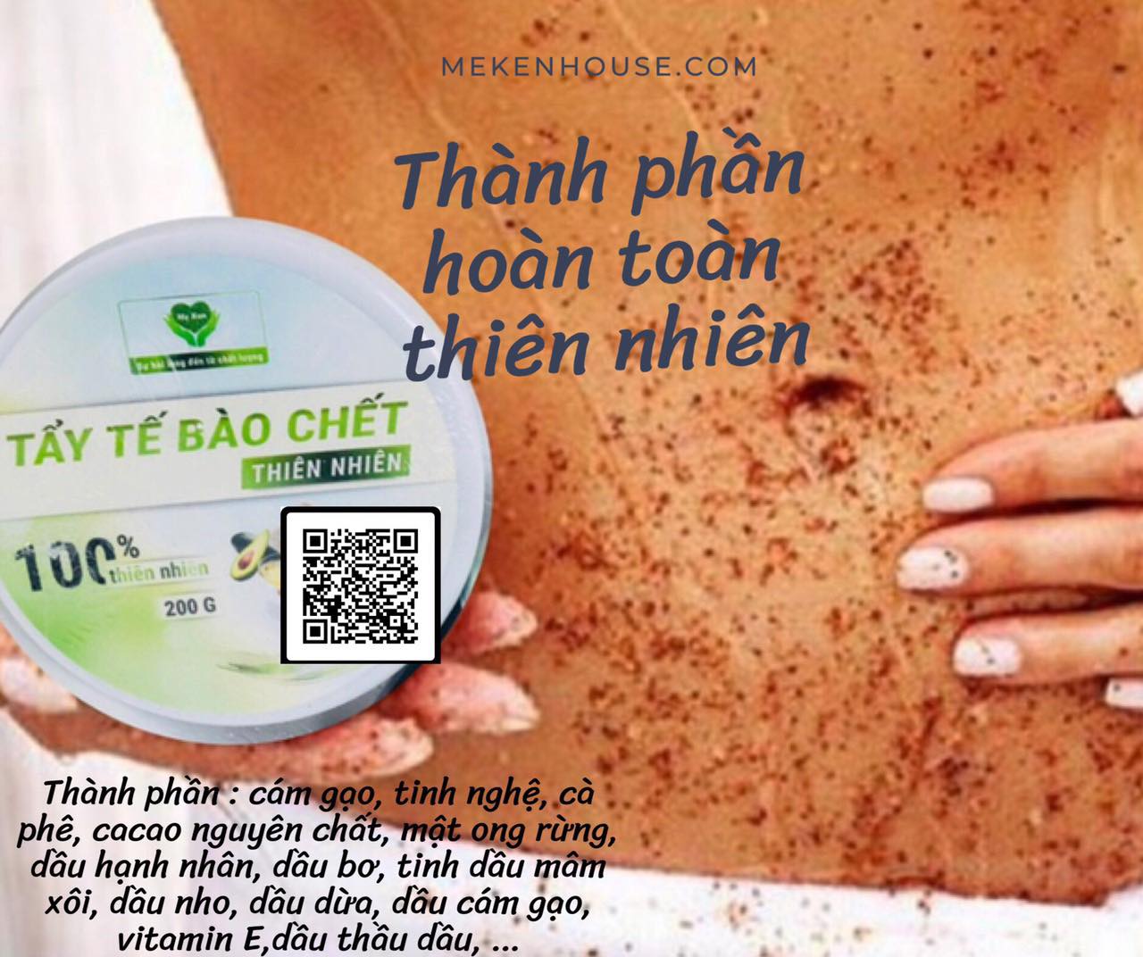 TẨY TẾ BÀO CHẾT THIÊN NHIÊN MẸ KEN  HỦ 200ML- Láng mịn body, tẩy sạch da chết cơ thể, TẨY TẾ BÀO CHẾT MẸ KEN