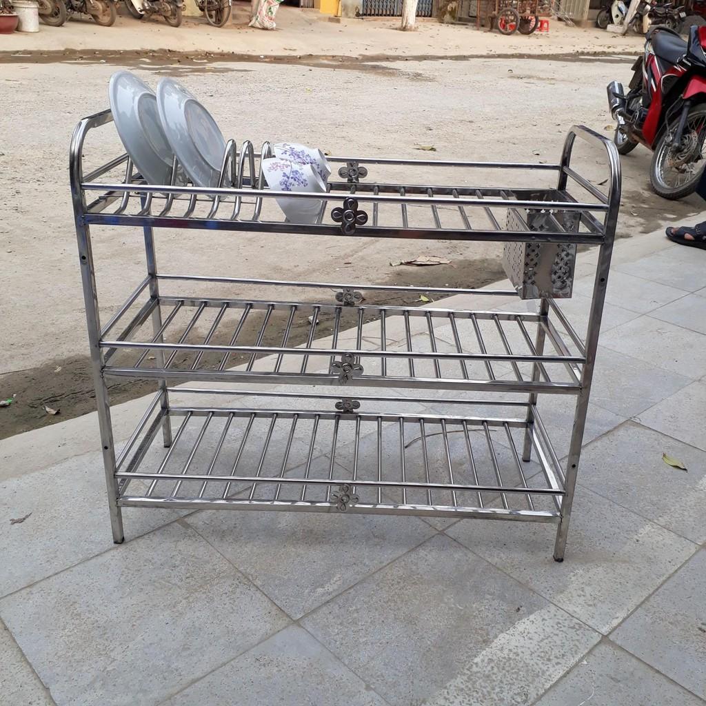 Kệ inox ống để chén đĩa 63x68x29 cm
