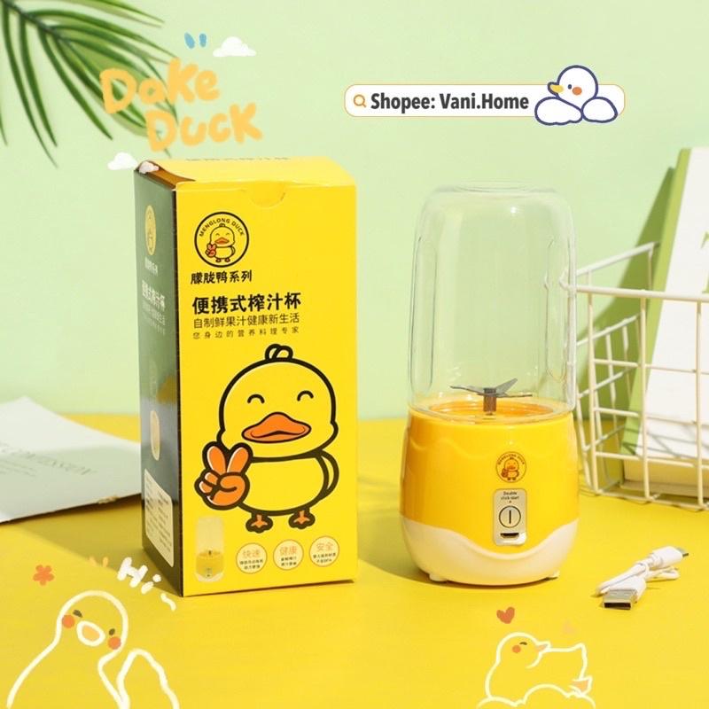 Máy xay sinh tố cầm tay mini HONGUO 6 lưỡi cực mạnh - Máy xay sinh tố mini sạc pin 300ml ép trái cây hoa quả