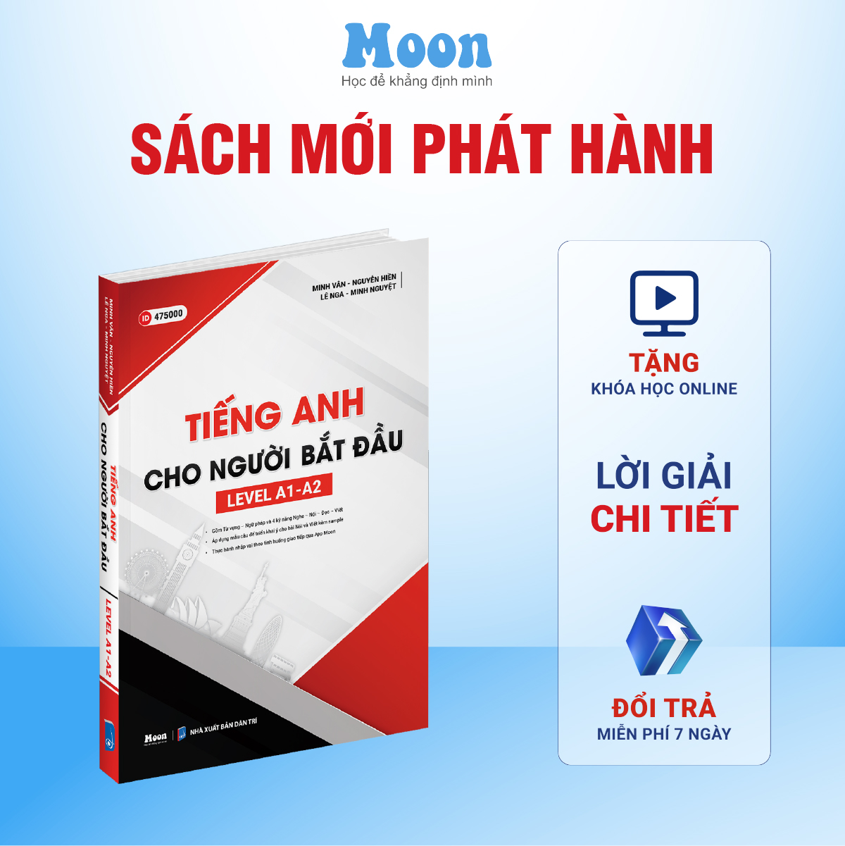Sách Tiếng anh cho người bắt đầu Level A1-A2 - Moonbook