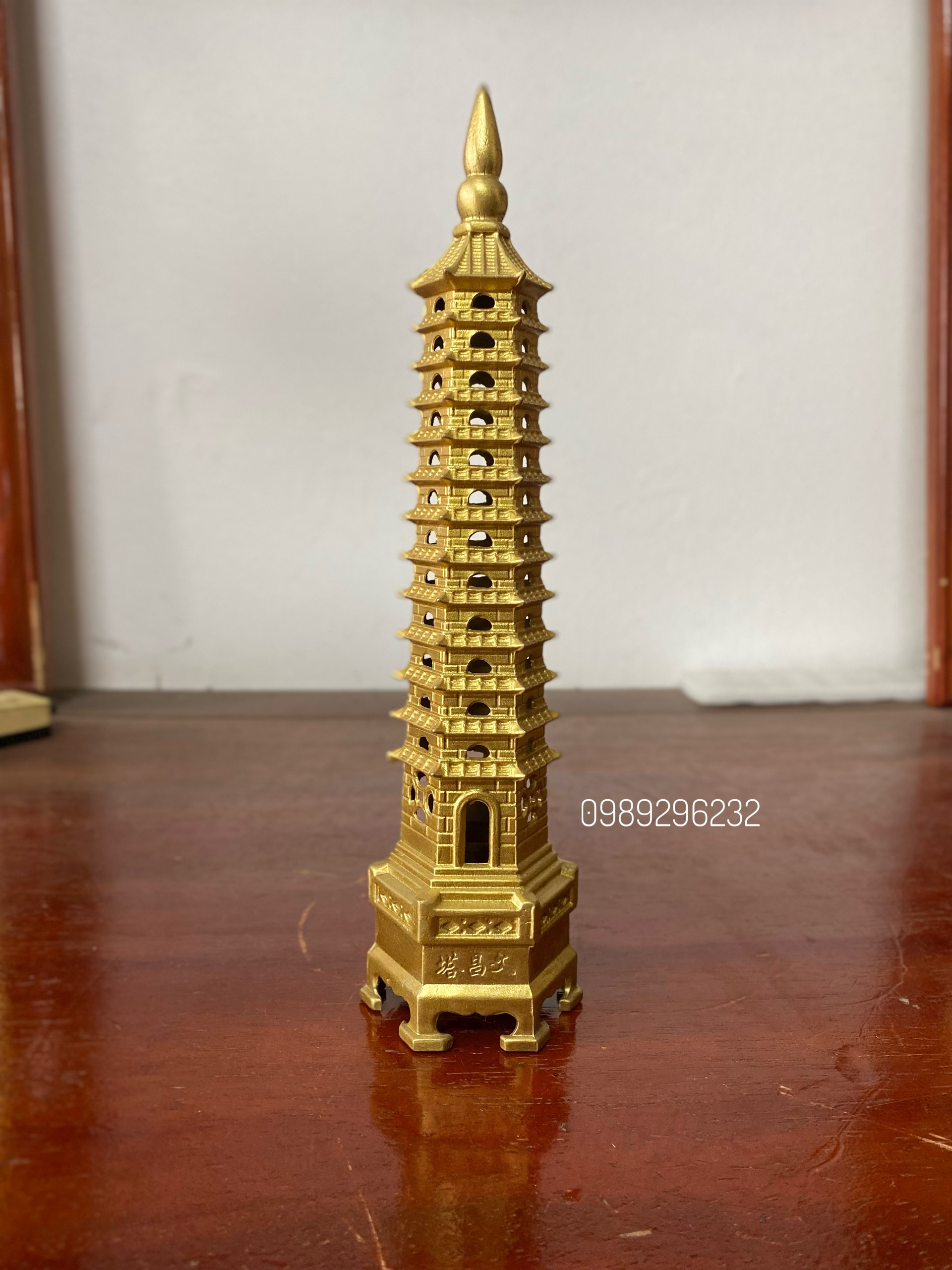 Tháp Văn Xương 13t bằng đồng vàng cao 30cm