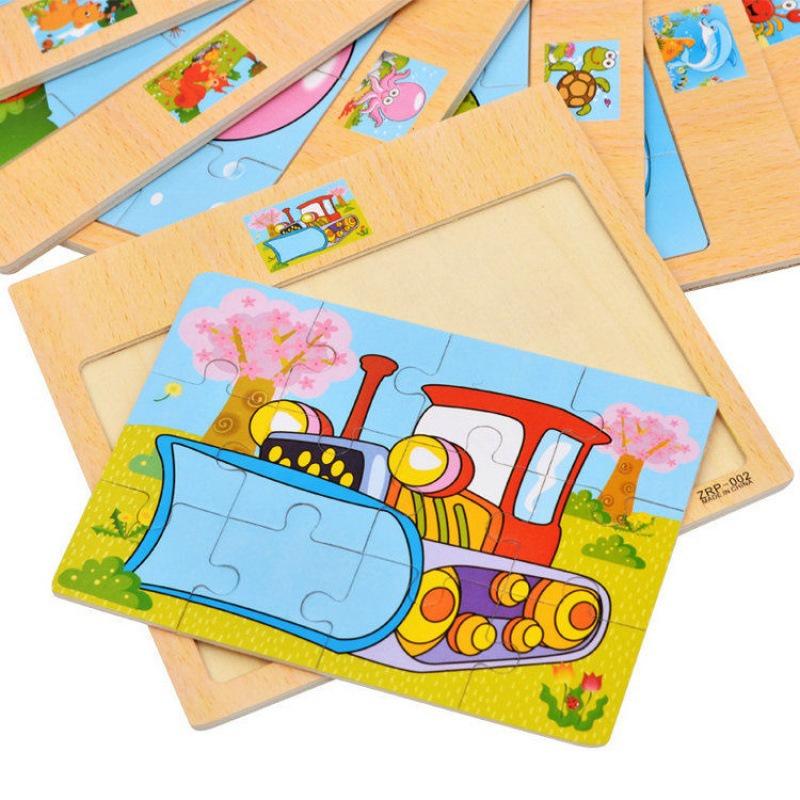 Đồ chơi tranh xếp hình gỗ 12 miếng puzzle cho bé - Đồ chơi giáo dục cho bé