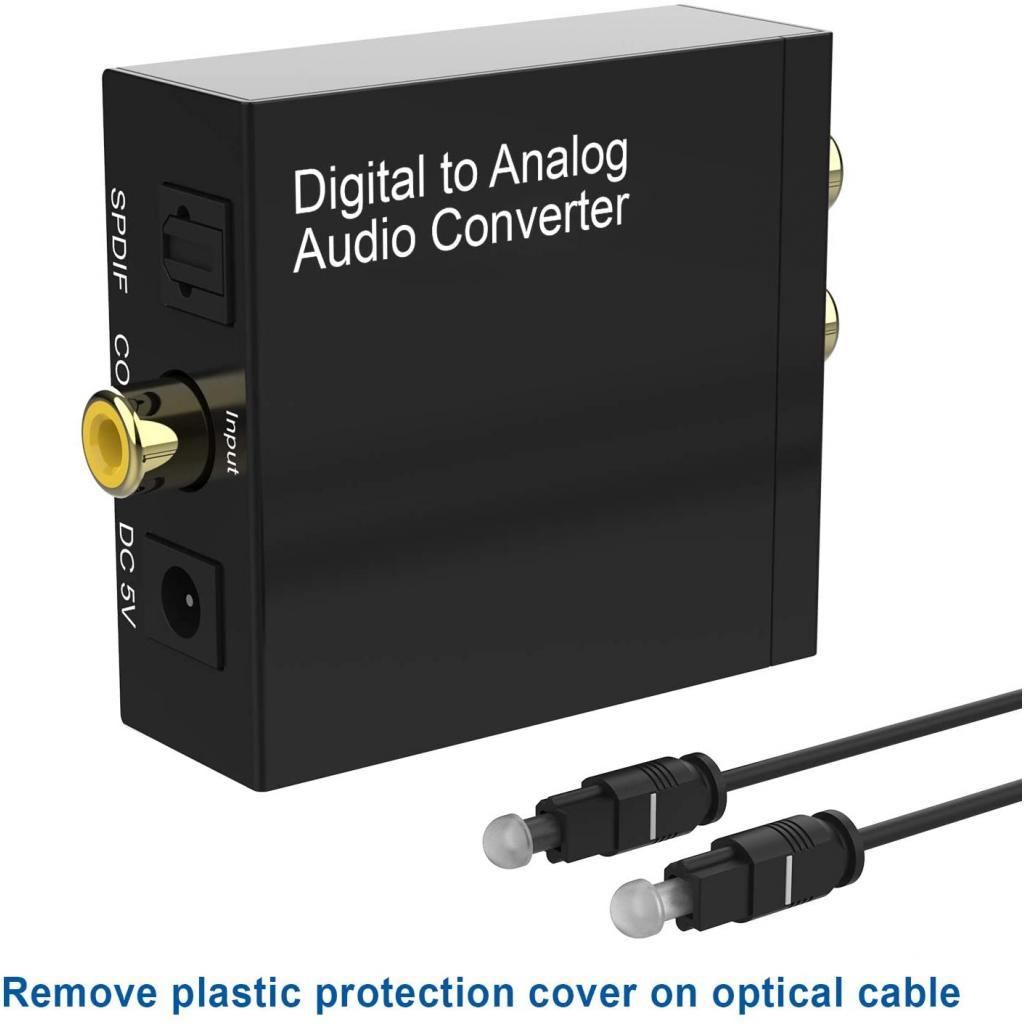 192KHz Digital to Analog Audio Converter DAC Digital SPDIF Optical to Analog L/R RCA Converter Toslink Optical to 3.5mm Jack Adapter for HD DVD PS4