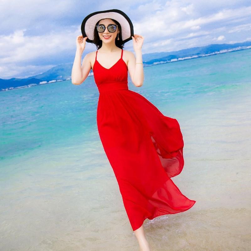 Đầm maxi dự tiệc hoặc đi biển cao cấp đan dây lưng phù hợp phong cách mùa hè có 3 màu như hình