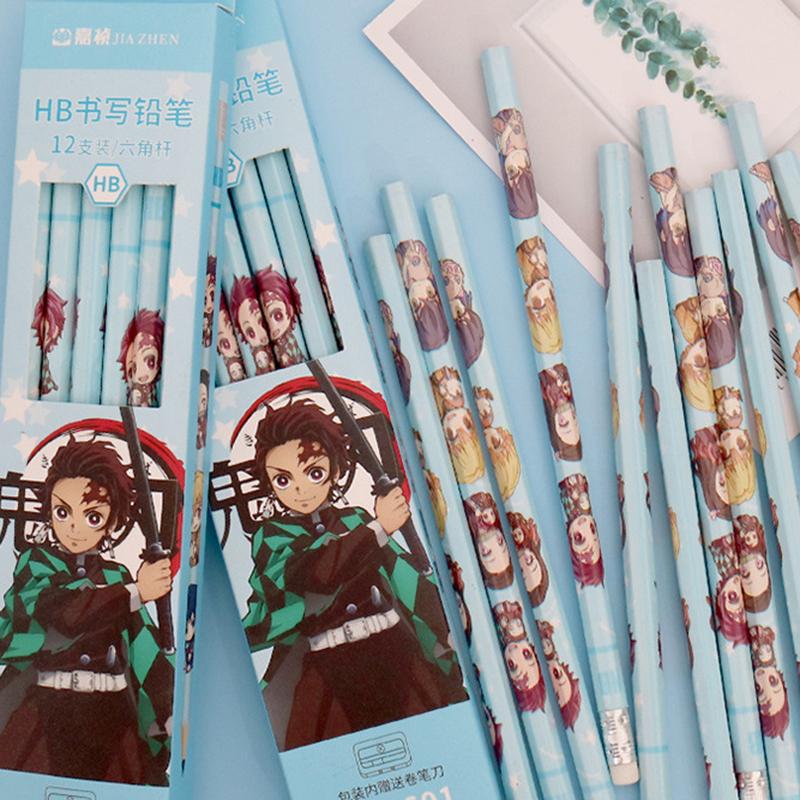 Set 12 Bút Chì Gỗ Họa Tiết Anime