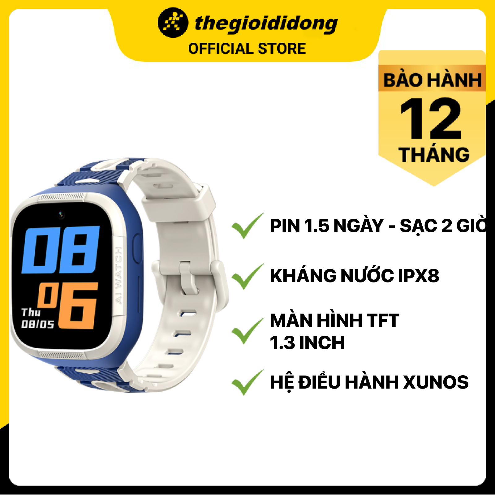 Đồng hồ định vị trẻ em 4G Kidcare S6 Xanh - Hàng chính hãng