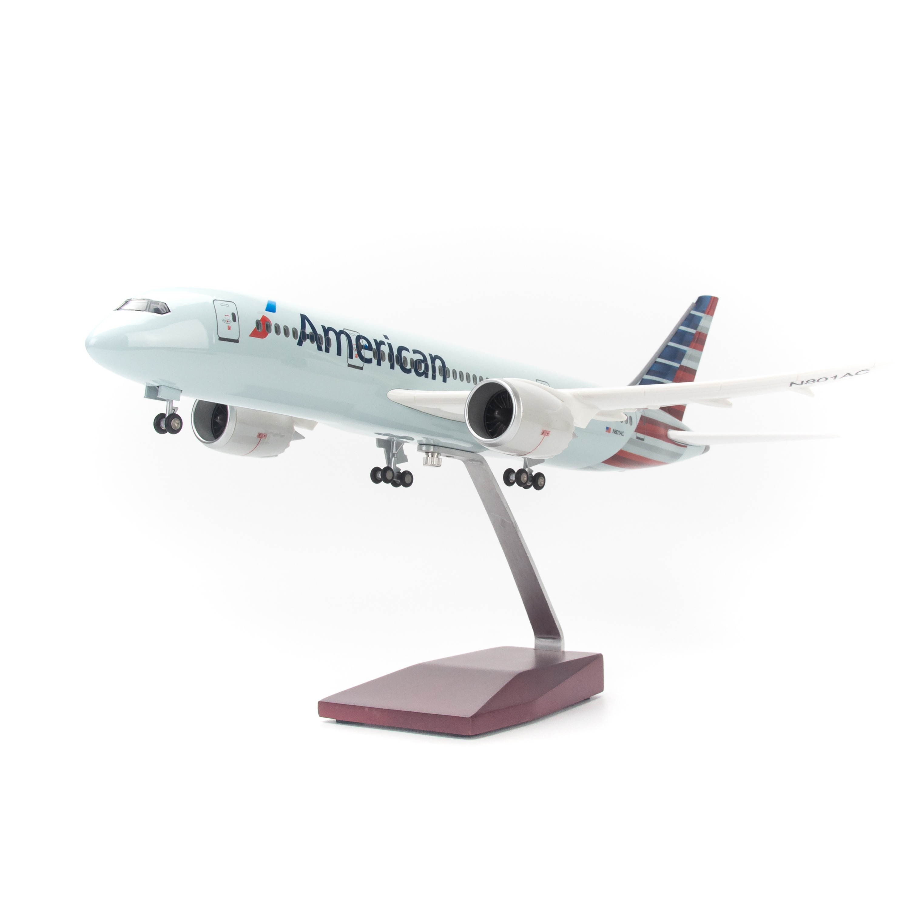 Mô hình máy bay American Airlines Boeing B787 lắp ráp có đèn 47cm MBMH46