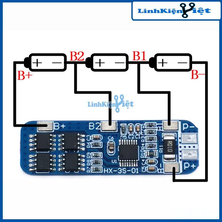 Module Mạch Bảo Vệ Pin Lithium 3 Cell 12.6V Dòng Xả 10A