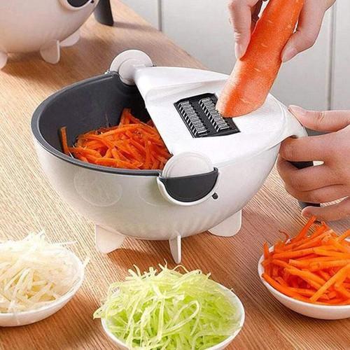 BỘ DỤNG CỤ ĐA NĂNG THÔNG MINH NẠO GỌT RAU CỦ QUẢ 6 IN 1 kèm rổ, dụng cụ nhà bếp bào sợi, thái lát