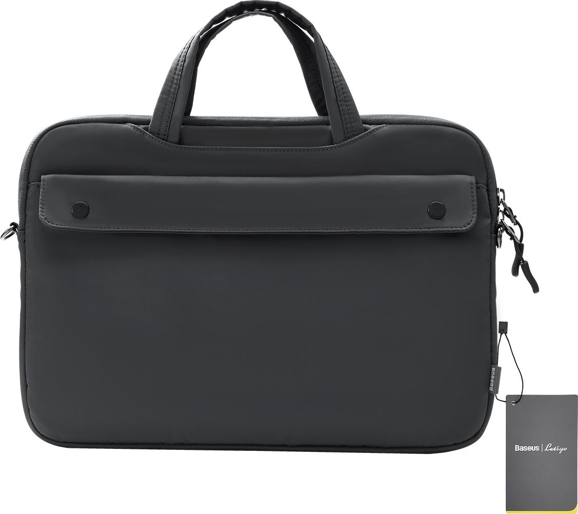 Túi xách chống nước Baseus Basics Series 16&quot; inch Shoulder Computer Bag - Màu đen xám - Hàng chính hãng