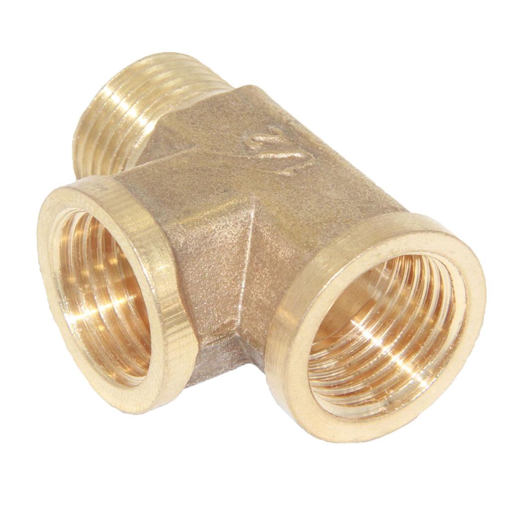 1/2'' Brass Pipe 3 Way Thread Fitting Coupler Connector DN15