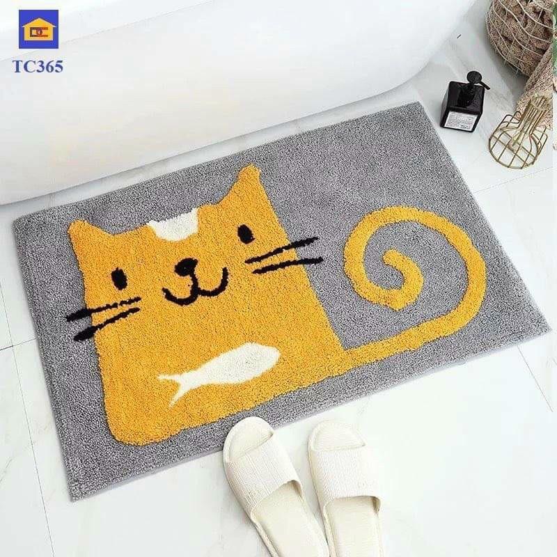 Thảm 3D lau chân cửa phòng khách thảm chân phòng tắm thảm lau chân phòng ngủ lông dày siêu thấm mềm mại chống trượt